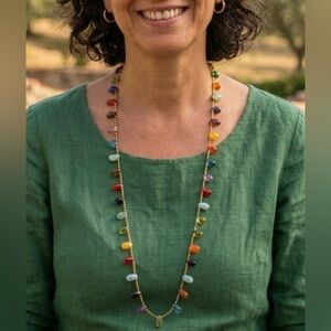 Vintage artisanal Italian Handblown multicolored tear drop glass. Made1950-1970